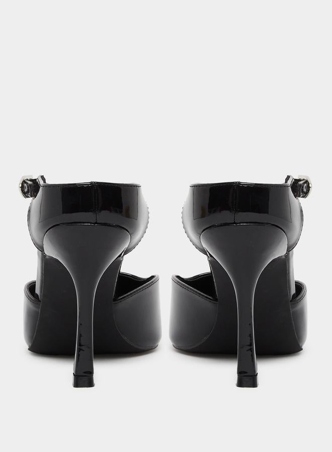 RAID Harler Black Ankle Strap Pointed Toe Shoes - Image 4