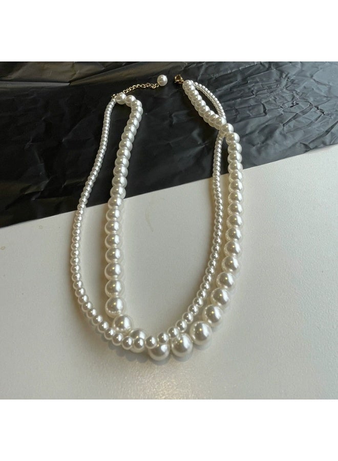 Goolsky Layered Glass Pearl Necklace for Women – Minimalist Double Strand Choker, Elegant Everyday Jewelry - Image 4