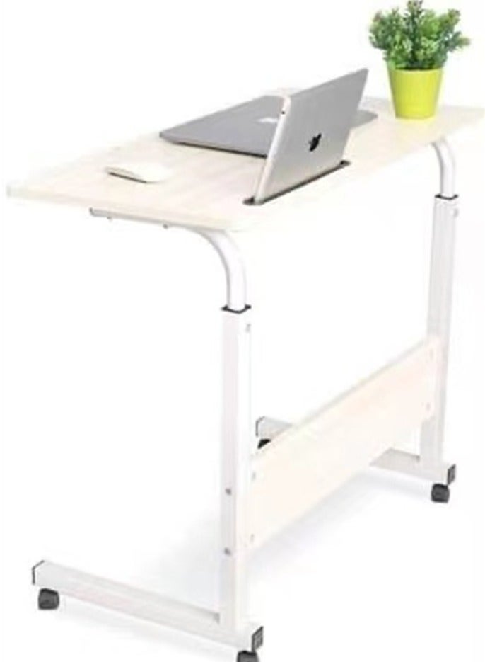 BLOOMING TIME Adjustable Portable Laptop Desk Bedside Computer Table White - Image 1