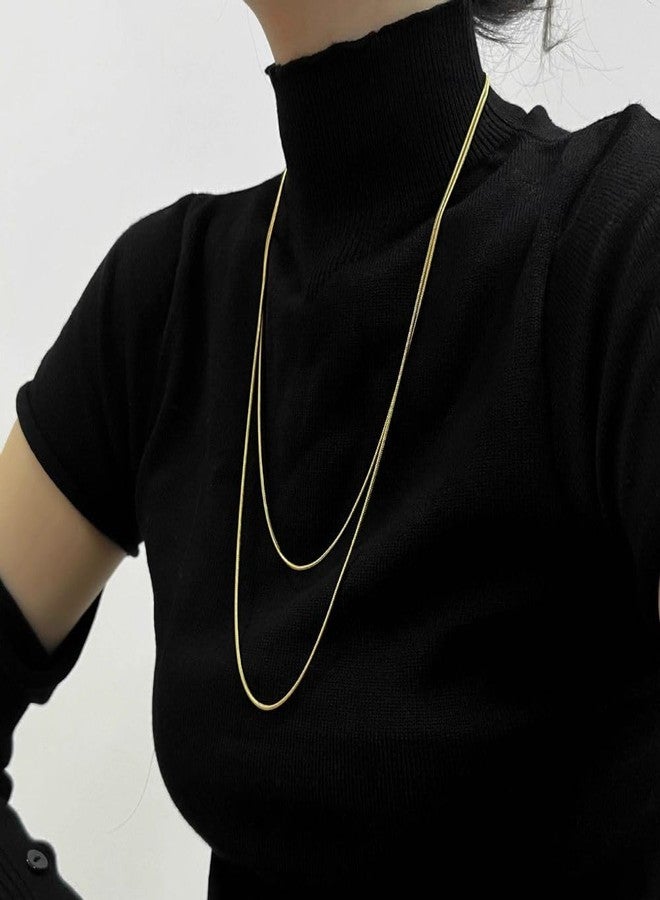 Aaishwarya Layered Long Chain Necklaces for Women and Girls | 18K Plated Anti-Tarnish & Stainless Steel Jewels | Minimal Dainty Chains | Stylish Everyday Accessory - Image 2