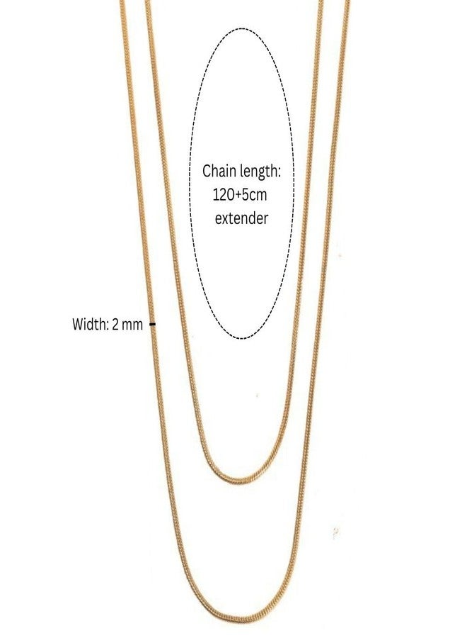 Aaishwarya Layered Long Chain Necklaces for Women and Girls | 18K Plated Anti-Tarnish & Stainless Steel Jewels | Minimal Dainty Chains | Stylish Everyday Accessory - Image 4