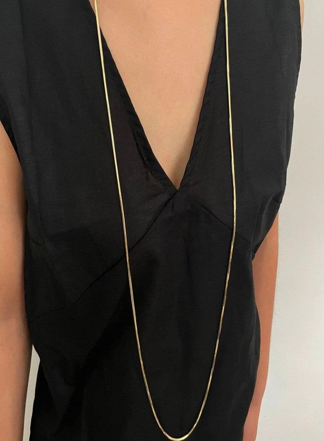 Aaishwarya Layered Long Chain Necklaces for Women and Girls | 18K Plated Anti-Tarnish & Stainless Steel Jewels | Minimal Dainty Chains | Stylish Everyday Accessory - Image 5