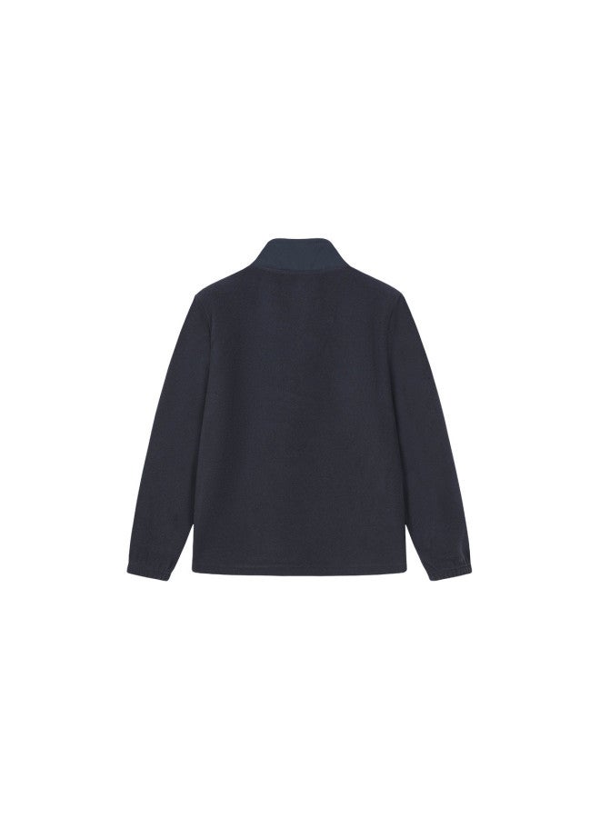 Hush Puppies Neutral Style Men's Women's Children's Autumn Winter New Style Knitted Jacket Polar Fleece High Collar Children's Jacket Student Fleece Jacket - Image 3
