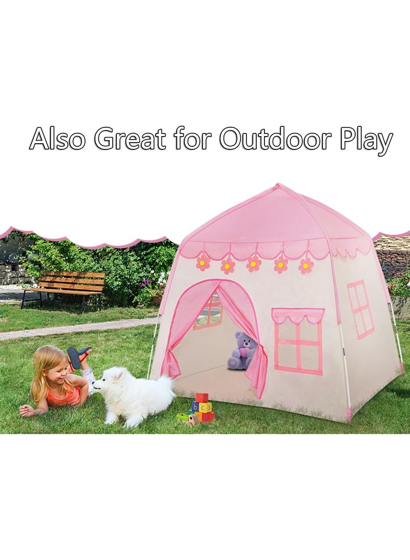 بينغ جنرال خيمة ألعاب للأطفال ، قلعة الأميرة الوردية ، غرفة ألعاب داخلية مزينة بالزهور - Image 5