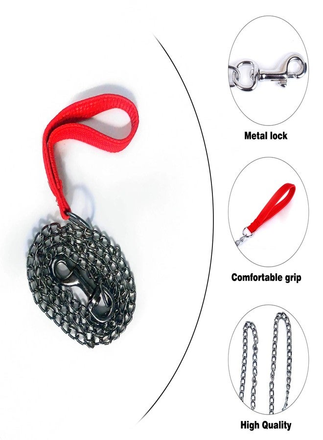 Azuline Chain Dog Leashes for Large Dogs Heavy Duty Non-chewable Dog Leash 4FT Chain with Padded Handle for Large & Medium - Image 4