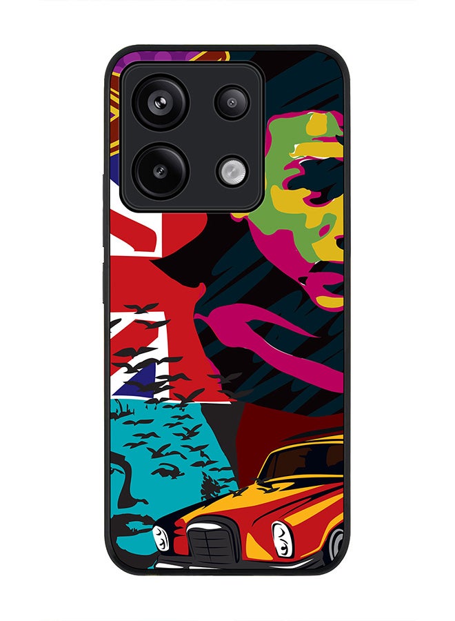 Stylizedd Rugged Black Edge Case for Xiaomi Redmi Note 13 Pro 5G, Slim fit Soft Case Flexible Rubber Edges Anti Drop TPU Gel Thin Cover -  Retro Spy - Image 1