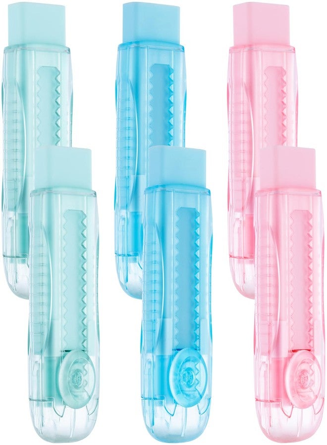 ام اند جي مجموعة ممحاة مطاطية منزلقة قابلة للسحب من إم آند جي، 6 قطع، ممحاة كبيرة لأقلام الرصاص تعمل بنظام الدفع والسحب، مزودة بغلاف بلاستيكي شفاف، ممحاة مطاطية ناعمة للاستخدام المكتبي، والرسم الهندسي، والاستخدام اليومي - Image 1