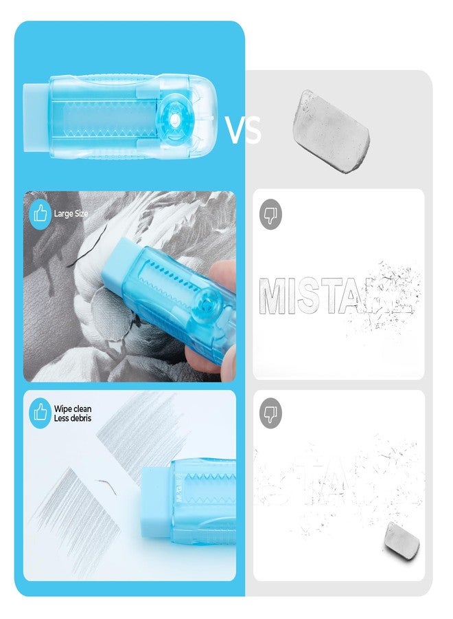 ام اند جي مجموعة ممحاة مطاطية منزلقة قابلة للسحب من إم آند جي، 6 قطع، ممحاة كبيرة لأقلام الرصاص تعمل بنظام الدفع والسحب، مزودة بغلاف بلاستيكي شفاف، ممحاة مطاطية ناعمة للاستخدام المكتبي، والرسم الهندسي، والاستخدام اليومي - Image 3