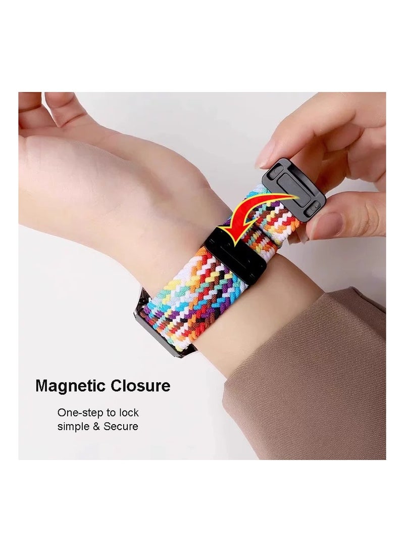 2pcs Pack Braided Magnetic Clasp Bands Compatible with Apple Watch, for 44mm 45mm 46mm 49mm, Soft Nylon adjustable Sport Strap for iWatch Series 11 10 9 8 7 6 5 4 3 SE Ultra, Multicolor - Image 3