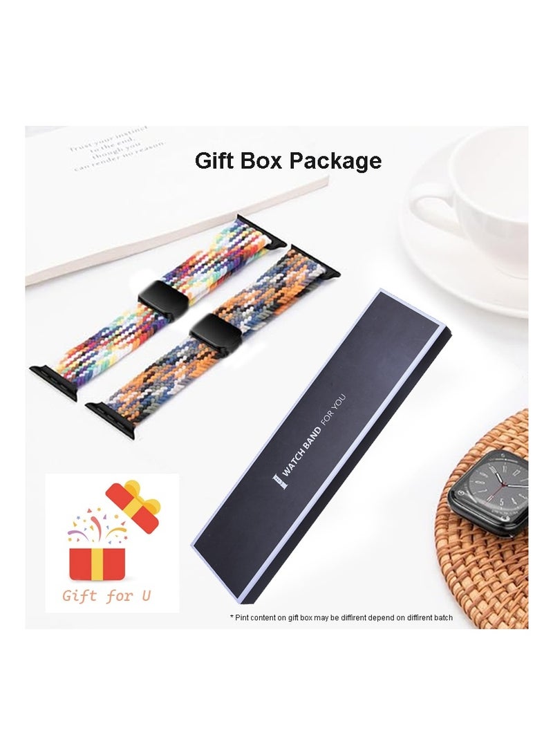 2pcs Pack Braided Magnetic Clasp Bands Compatible with Apple Watch, for 44mm 45mm 46mm 49mm, Soft Nylon adjustable Sport Strap for iWatch Series 11 10 9 8 7 6 5 4 3 SE Ultra, Multicolor - Image 5