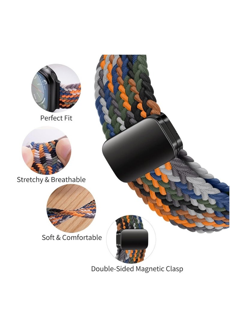 2pcs Pack Braided Magnetic Clasp Bands Compatible with Apple Watch, for 44mm 45mm 46mm 49mm, Soft Nylon adjustable Sport Strap for iWatch Series 11 10 9 8 7 6 5 4 3 SE Ultra, Multicolor - Image 4