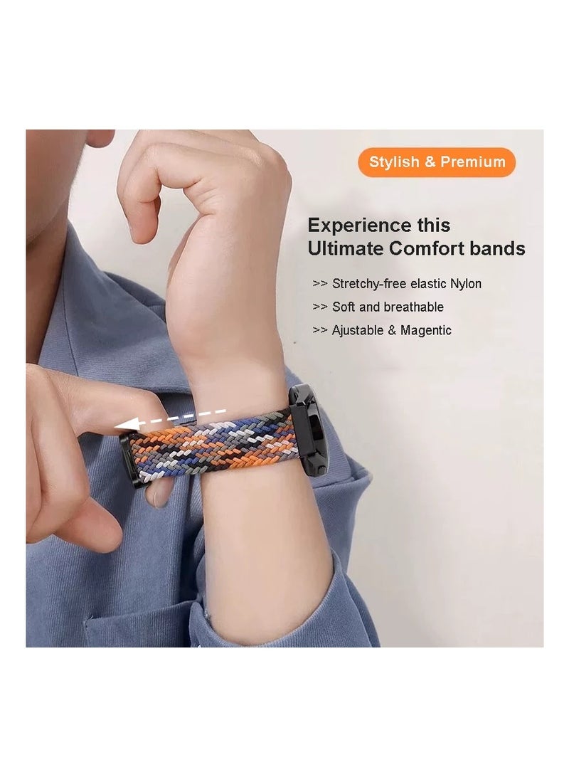 2pcs Pack Braided Magnetic Clasp Bands Compatible with Apple Watch, for 44mm 45mm 46mm 49mm, Soft Nylon adjustable Sport Strap for iWatch Series 11 10 9 8 7 6 5 4 3 SE Ultra, Multicolor - Image 2
