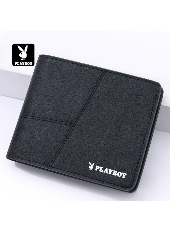 Playboy Men's Horizontal Short Wallet, Multi-functional Card Holder With Large Capacity, Birthday Gift For Husband Or Father - Image 1