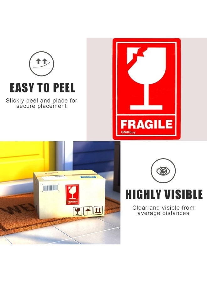 3 x 2 Inch – 100 Fragile Glass Stickers for Shipping – Easy Tear, Permanent Adhesive, Handle with Care Stickers for Shipping Box, Carton, Parcel, Package, Pallet & More - Image 3