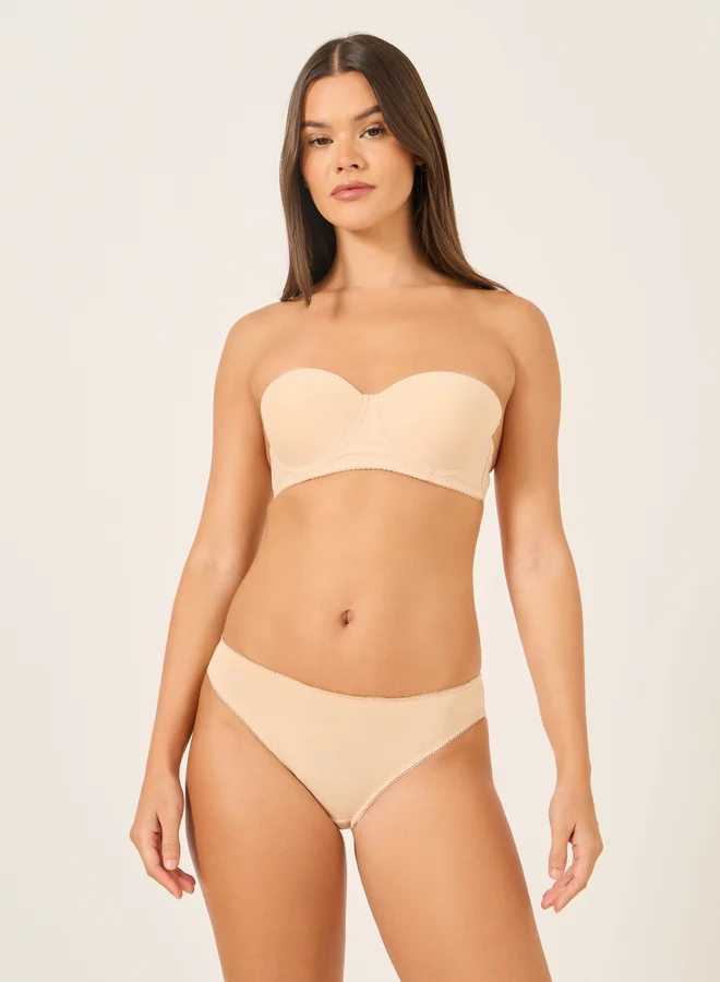 Take Two Take Two Solid Strapless Padded Wired Bandeau Bra