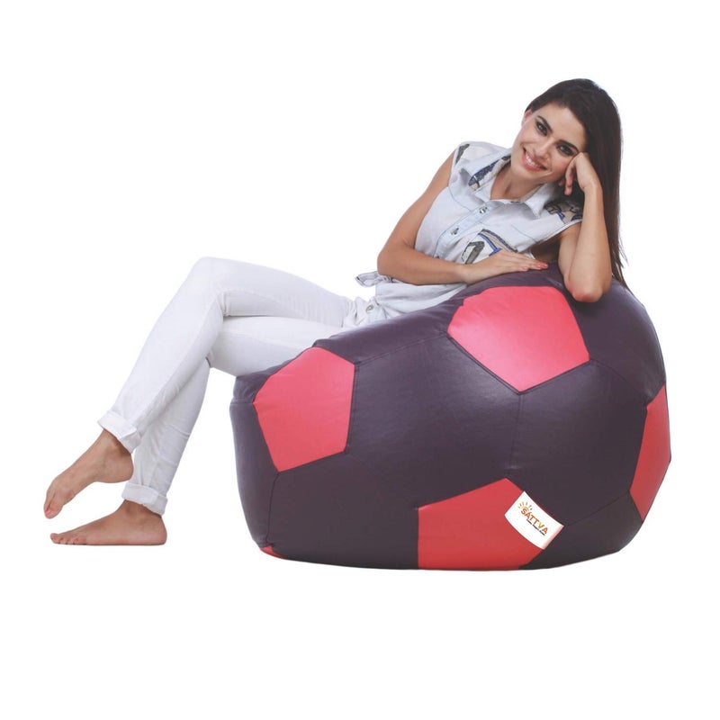 SATTVA Classy.Elegant.Stylish Sattva Football XXXL Bean Bag Cover Without Beans Dual Colour Purple and Pink  - Image 3