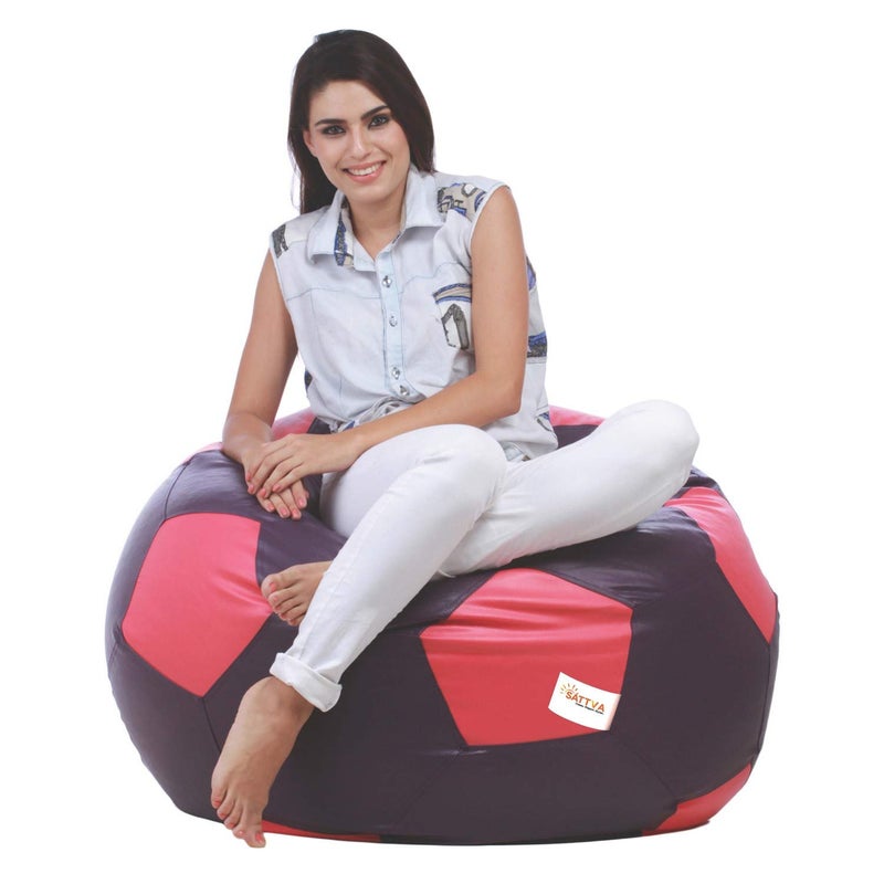 SATTVA Classy.Elegant.Stylish Sattva Football XXXL Bean Bag Cover Without Beans Dual Colour Purple and Pink  - Image 1