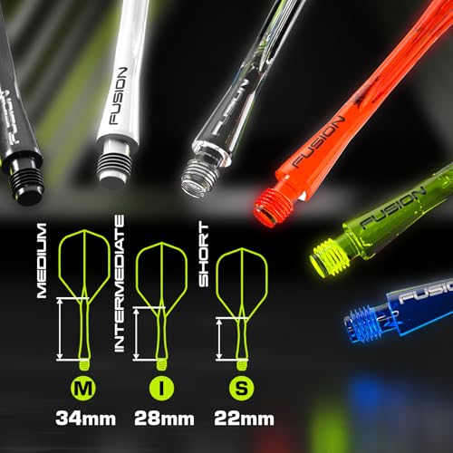 Winmau Darts Fusion Integrated Flight & Shaft System - No.2 Shape & Design - Red Colour, Medium Length - Image 3