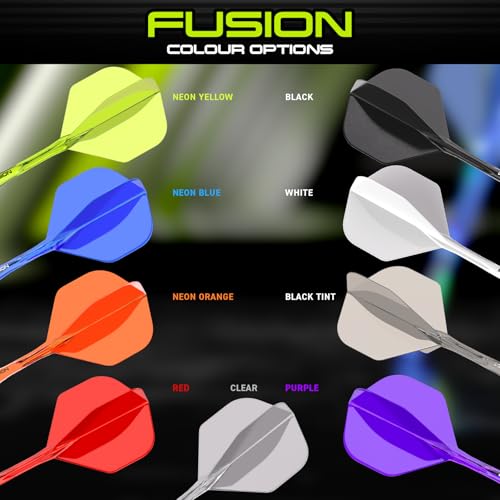 Winmau Darts Fusion Integrated Flight & Shaft System - No.2 Shape & Design - Red Colour, Medium Length - Image 5