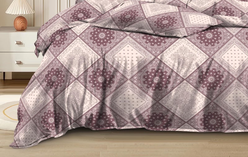 Fablicious 300TC Super Soft Glace Cotton AC Comforter Set Double Bed King Size with 1 Bedsheet and 2 Pillow Covers - 90x100 Inch - Image 2