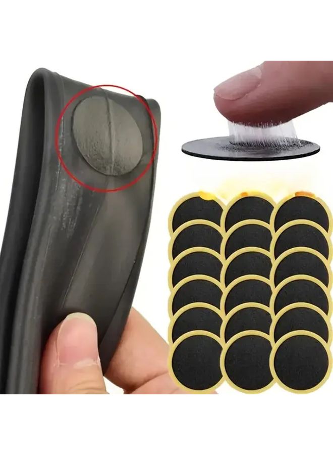 Black Bicycle Tire Patch Repair Kit 7pcs Quick Adhesive Inner Tube Wheel Maintenance Tool - Image 1