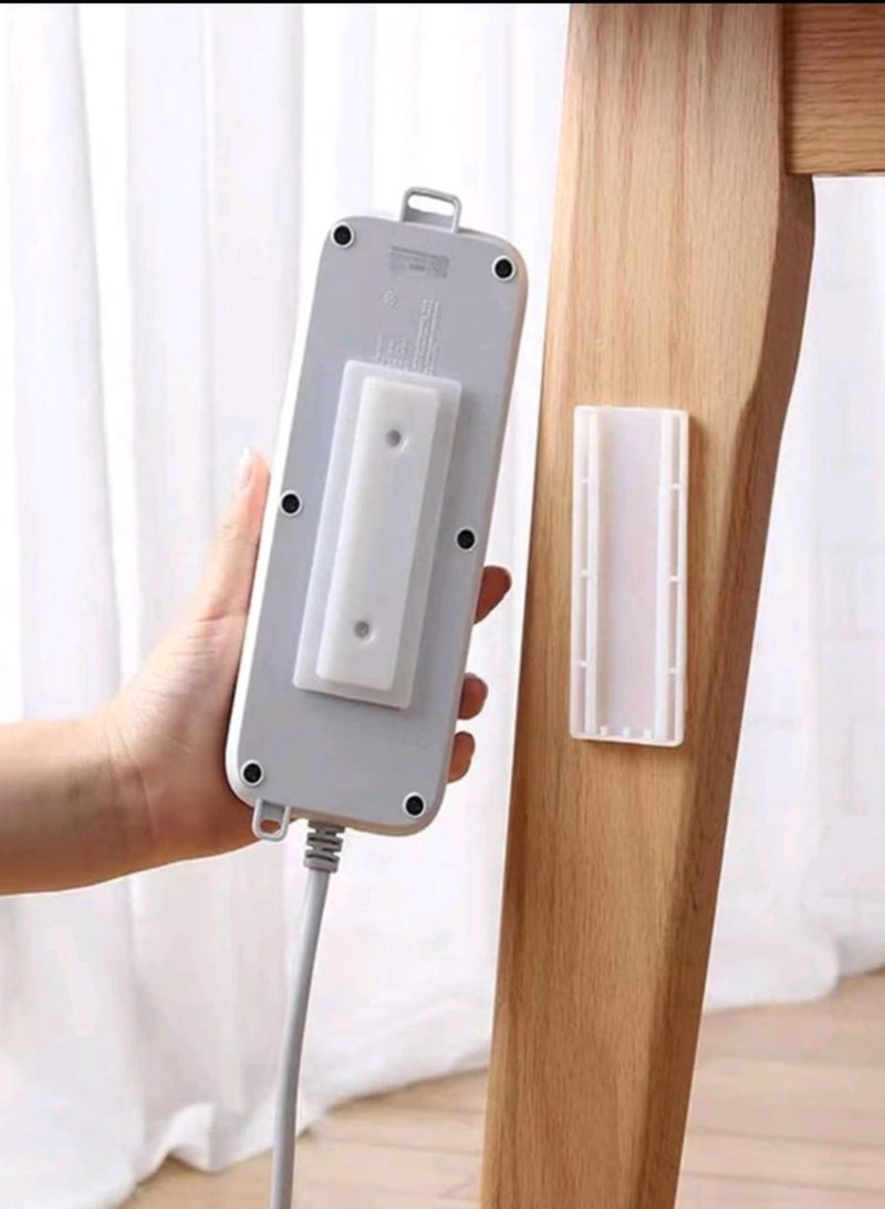 Desktop Socket Fixer Plug in Surge Protector Holder Self Adhesive Punch Free Socket Organizer for Kitchen Home and Office Cable Management - Image 1