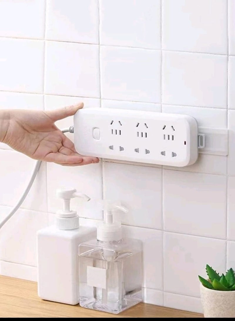Desktop Socket Fixer Plug in Surge Protector Holder Self Adhesive Punch Free Socket Organizer for Kitchen Home and Office Cable Management - Image 2