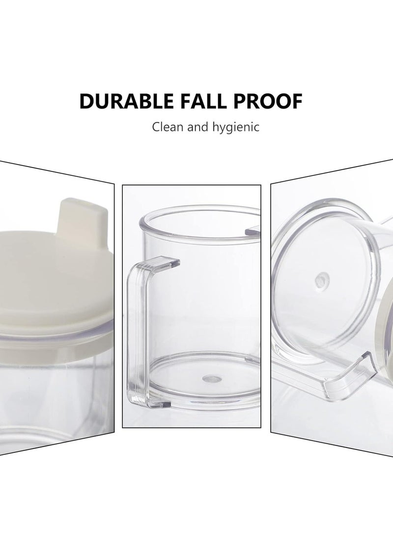 Oasisgalore Clear Plastic Water Cup with Double Handles - Anti-Spill Cup for Toddlers, Suitable for Milk, Coffee.  - Image 3