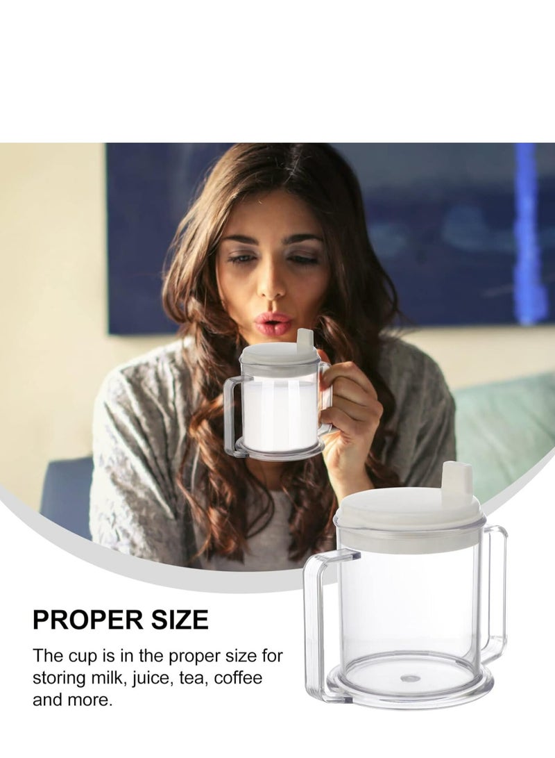 Oasisgalore Clear Plastic Water Cup with Double Handles - Anti-Spill Cup for Toddlers, Suitable for Milk, Coffee.  - Image 5