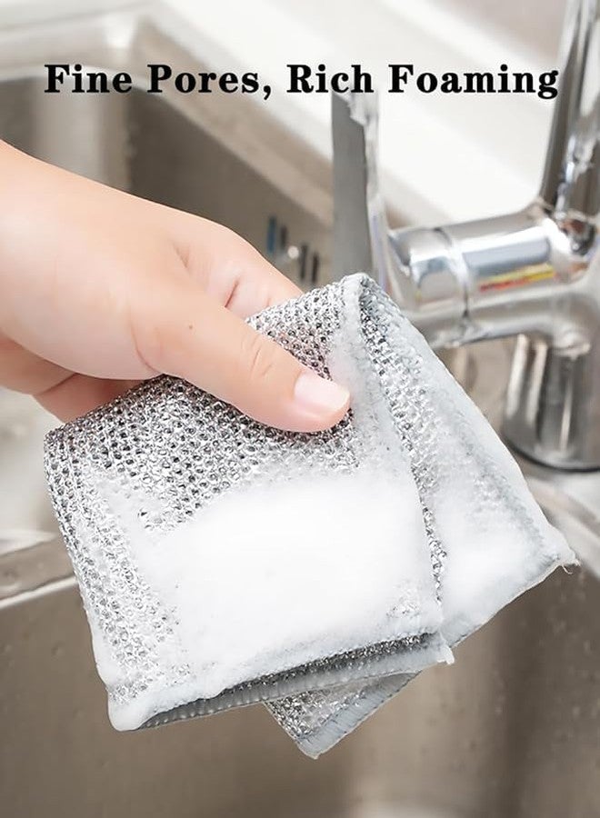 NAREVAL Non Scratch Stainless Steel Scrubber for Utensils-Multipurpose Wire Dishwashing Rag Cloth for Kitchen Use and Cleaning Non Stick Pans Ceramic Crockeries Fruits Vegetables (Pack of 5) - Image 5