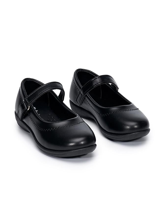 babyqlo Plain Black Girls Mary Jane School Shoes - Image 1