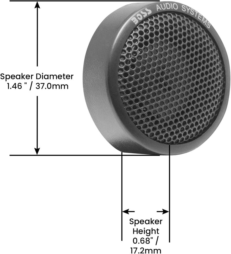 BOSS Audio Systems TW18 200 Watt Micro-Dome Car Tweeters - 1/2 Inch, Sold in Pairs - Image 5