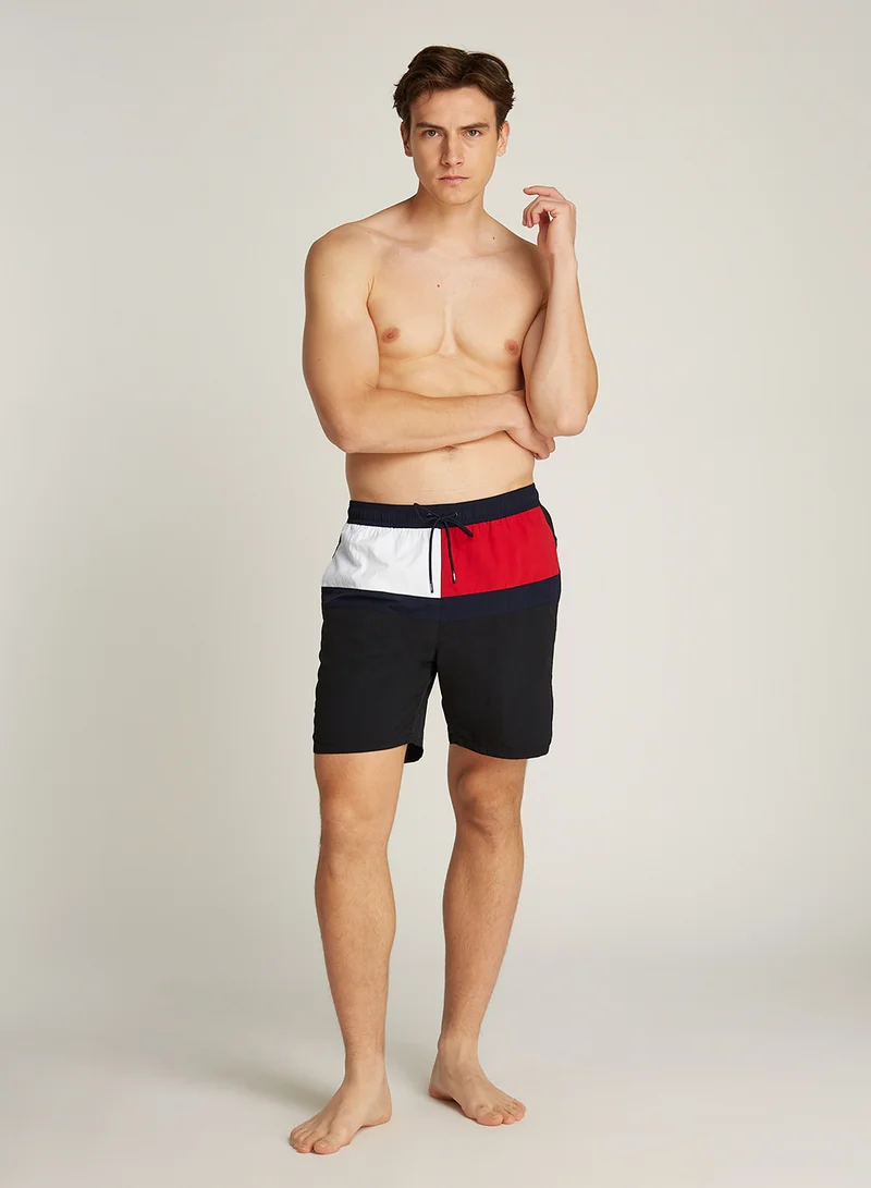 TOMMY HILFIGER Long Drawstring Swim Trunks