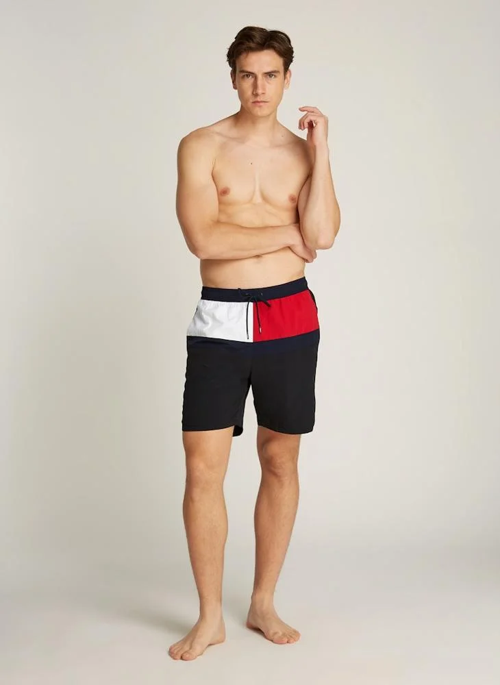 TOMMY HILFIGER Long Drawstring Swim Trunks
