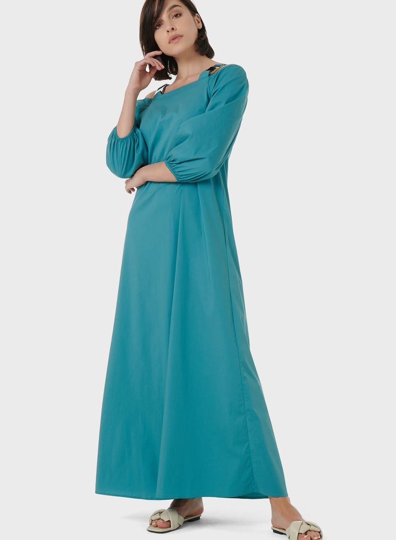 leem Buckle Strap Off-Shoulder Dress - Image 1