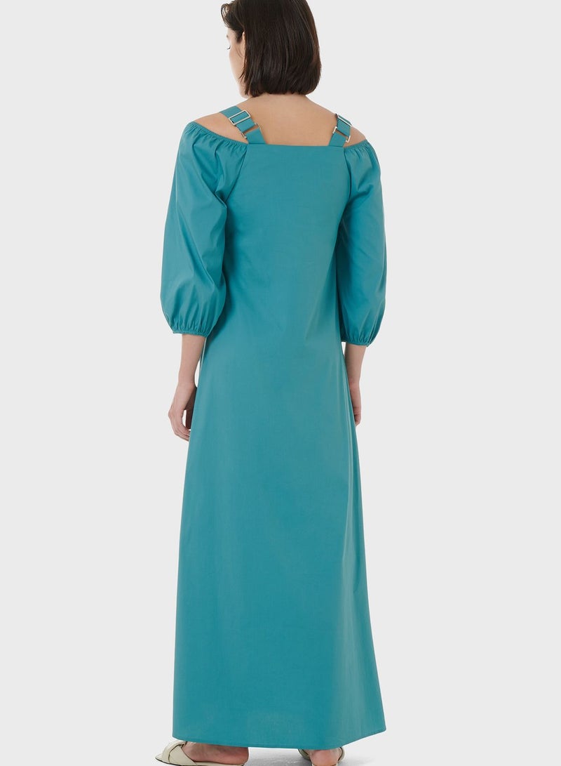 leem Buckle Strap Off-Shoulder Dress - Image 2