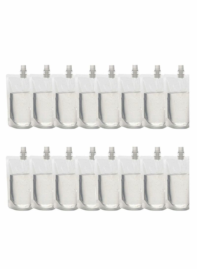 SYOSI 100 Pack Plastic Spout Pouches Reusable Clear Stand Up Concealable Liquid Drinking Flasks Portable Liquor Milk Beverage Jelly Coffee Water Bag for Home Travel Party Supplies, 200ml  - Image 4