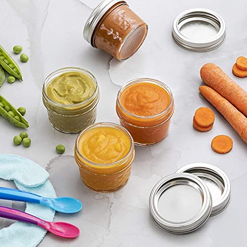 ZEPOLI - Regular Mouth Mini Mason Jars with Lids and Bands, Quilted Crystal Style Glass Canning Jars Ideal for Food Storage, Jam, Body Butters, Wedding Favors [100 ml] (Pack Of - 12) - Image 2