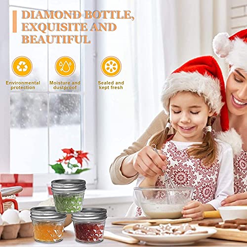 ZEPOLI - Regular Mouth Mini Mason Jars with Lids and Bands, Quilted Crystal Style Glass Canning Jars Ideal for Food Storage, Jam, Body Butters, Wedding Favors [100 ml] (Pack Of - 12) - Image 5