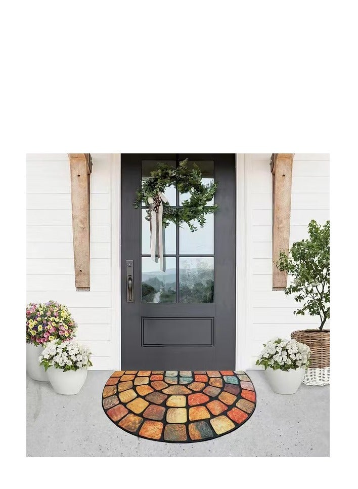 نصف دائري الباب حصيرة مرحبا بكم حصيرة الباب الأمامي حصيرة في الهواء الطلق لمدخل المنزل حصيرة في الهواء الطلق لمدخل خارج طريق Doormat دخول السجاد - Image 1