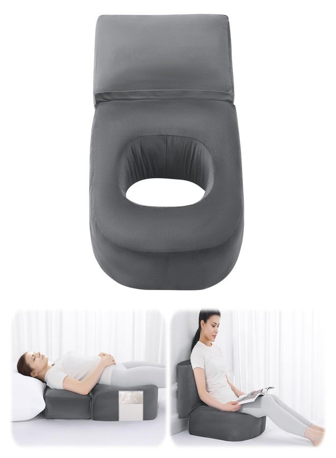 HOMBYS Extra Long BBL Pillow After Surgery for Sleeping & Sitting, Brazilian Butt Lift Pillow with Extended Back Support, BBL Chair with Hole, Mixed Filling (High-Density Foam + Soft Shredded Fill) - Image 1
