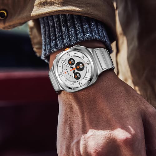 PanPinnacle Stainless Steel Band Compatible with Galaxy Watch ultra 2/1 Bands 47mm (2025/2024),No Gap Business Metal Replacement Strap for Men Samsung Galaxy watch 8/7 Ultra Band (Silver) - Image 5