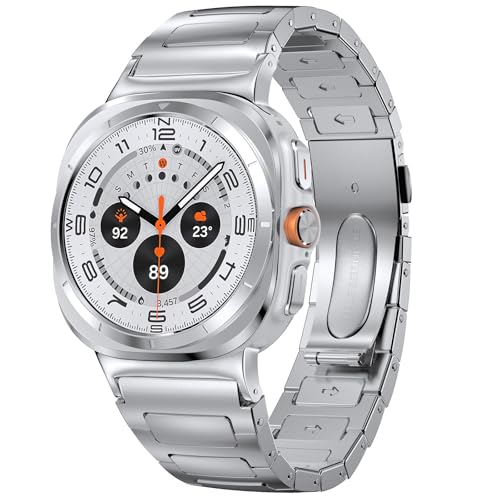 PanPinnacle Stainless Steel Band Compatible with Galaxy Watch ultra 2/1 Bands 47mm (2025/2024),No Gap Business Metal Replacement Strap for Men Samsung Galaxy watch 8/7 Ultra Band (Silver) - Image 1