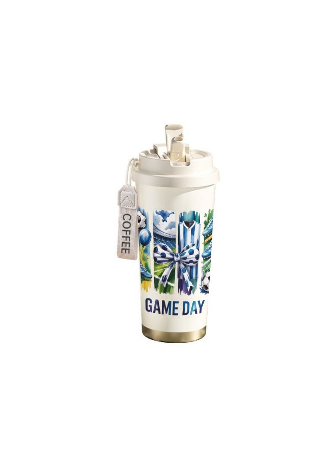 FIFA 520ml World Cup Printed Stainless Steel Insulated Water Bottle Double Wall Vacuum Thermal Flask Leakproof Cup for Hot & Cold Drinks - Image 1
