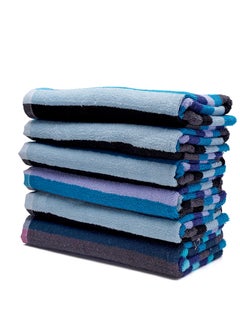 Home-Tex Design Hometex Design 4 Piece Set 100% Cotton 550 GSM Highly Absorbent Multiclolur Striped Bath Towel Perfect for Home and SPA 70x140 cm  - Image 1
