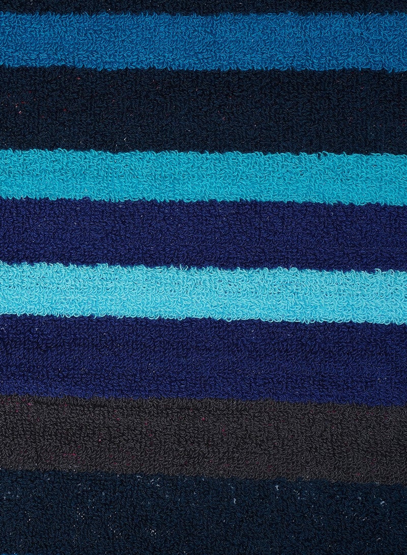 Home-Tex Design Hometex Design 4 Piece Set 100% Cotton 550 GSM Highly Absorbent Multiclolur Striped Bath Towel Perfect for Home and SPA 70x140 cm - Image 3