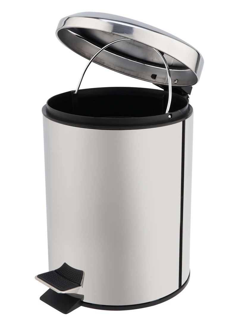 hygic Glossy Design Stainless Steel Pedal Bin 5 Liters  - Image 1