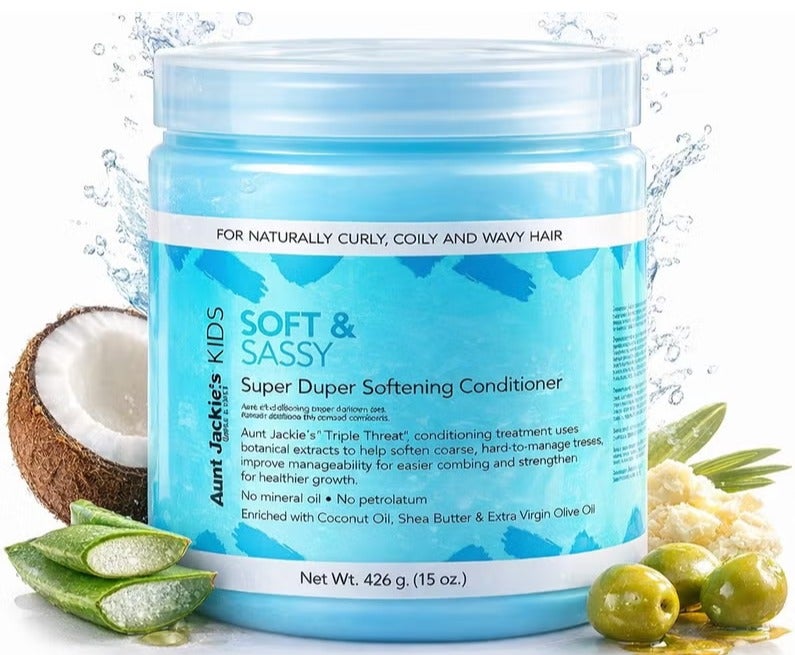 Aunt Jackie's Aunt Jackie’s Girls Soft & Sassy Softening Conditioner with Coconut Oil, Shea Butter & Extra Virgin Olive Oil – 426 g - Image 5