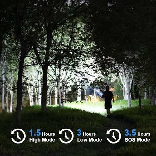 GOODSMANN Rechargeable Spotlight Waterproof Flashlight up to 4500 Lumen Handheld Searchlight Hunting Light with EVA Carrying Case USB Adapter Car Charger 9924-H101-02 - Image 2