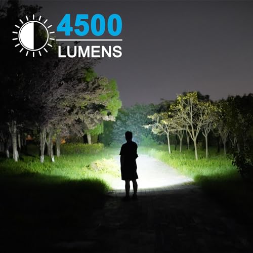 GOODSMANN Rechargeable Spotlight Waterproof Flashlight up to 4500 Lumen Handheld Searchlight Hunting Light with EVA Carrying Case USB Adapter Car Charger 9924-H101-02 - Image 3
